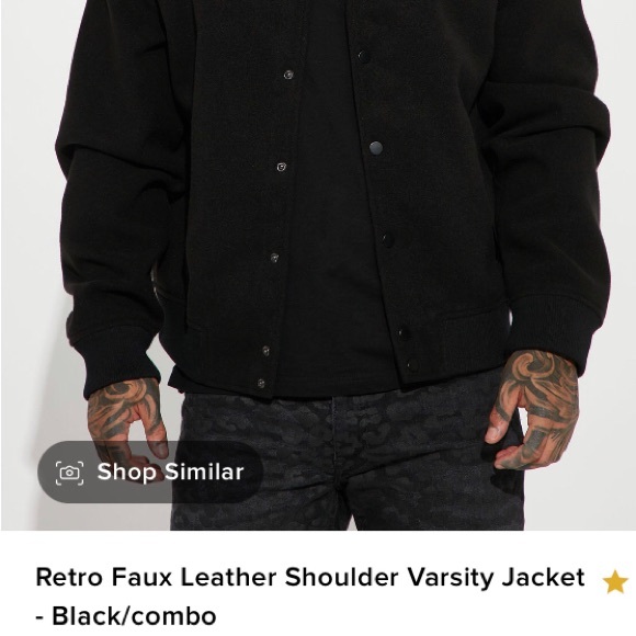 Black on black plain varsity jacket - Picture 3 of 9